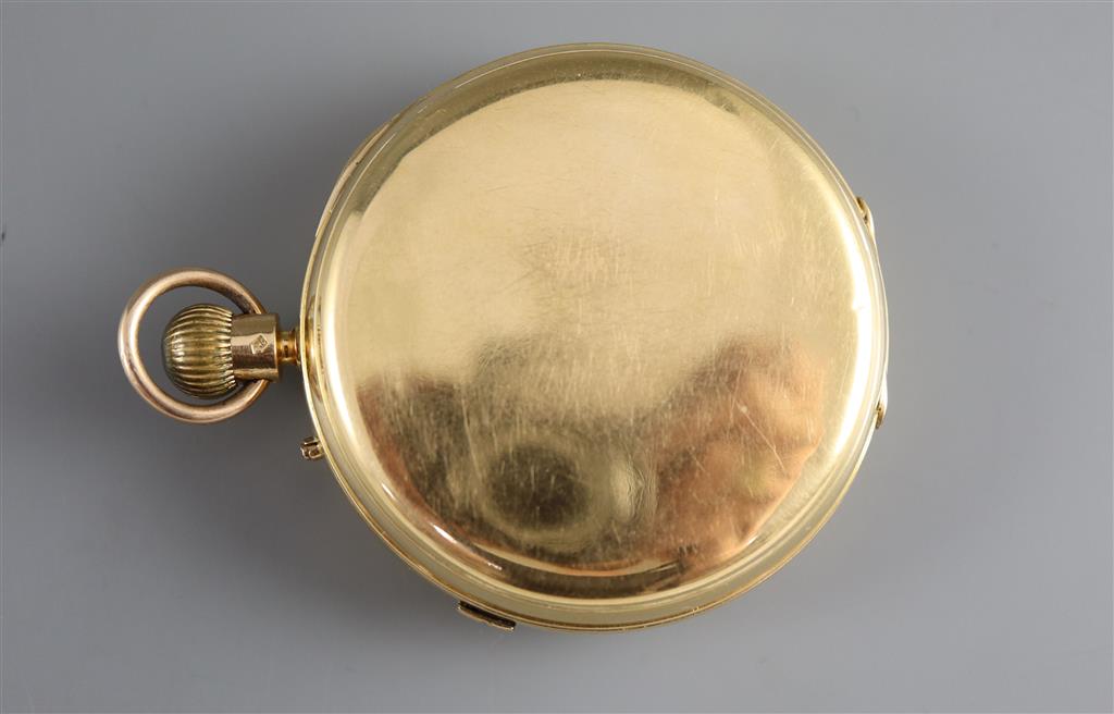A Victorian 18ct gold keyless open face marine chronograph, by P. Weiner, Strand, London,